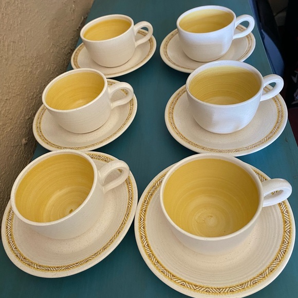 Franciscan Earthenware Haciendan Yellow  Coffee Cups